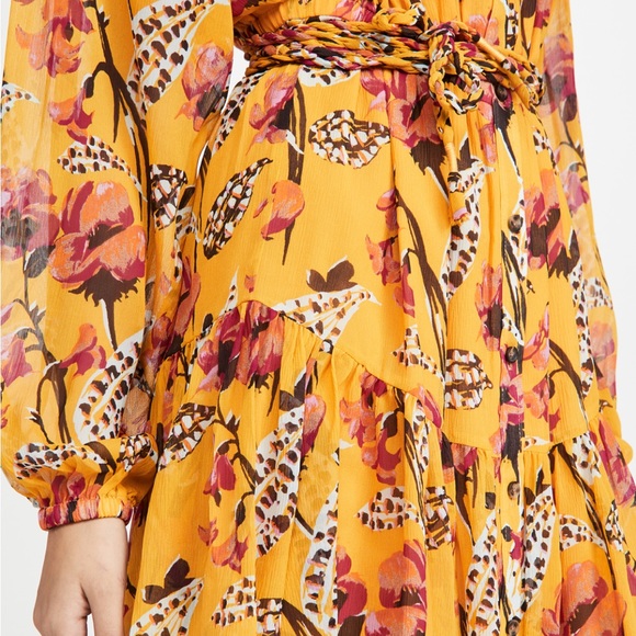 A.L.C. Jen Dress in Yellow Pattern Size 2 - Picture 9 of 10